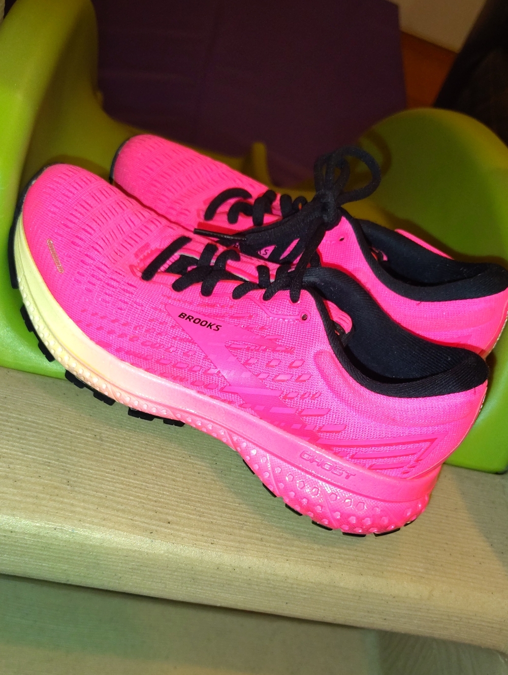 Brooks Women's Hot Pink and Black Running Sneakers